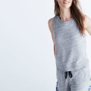 Madewell Gray Heather Terry Crop Tank Top
